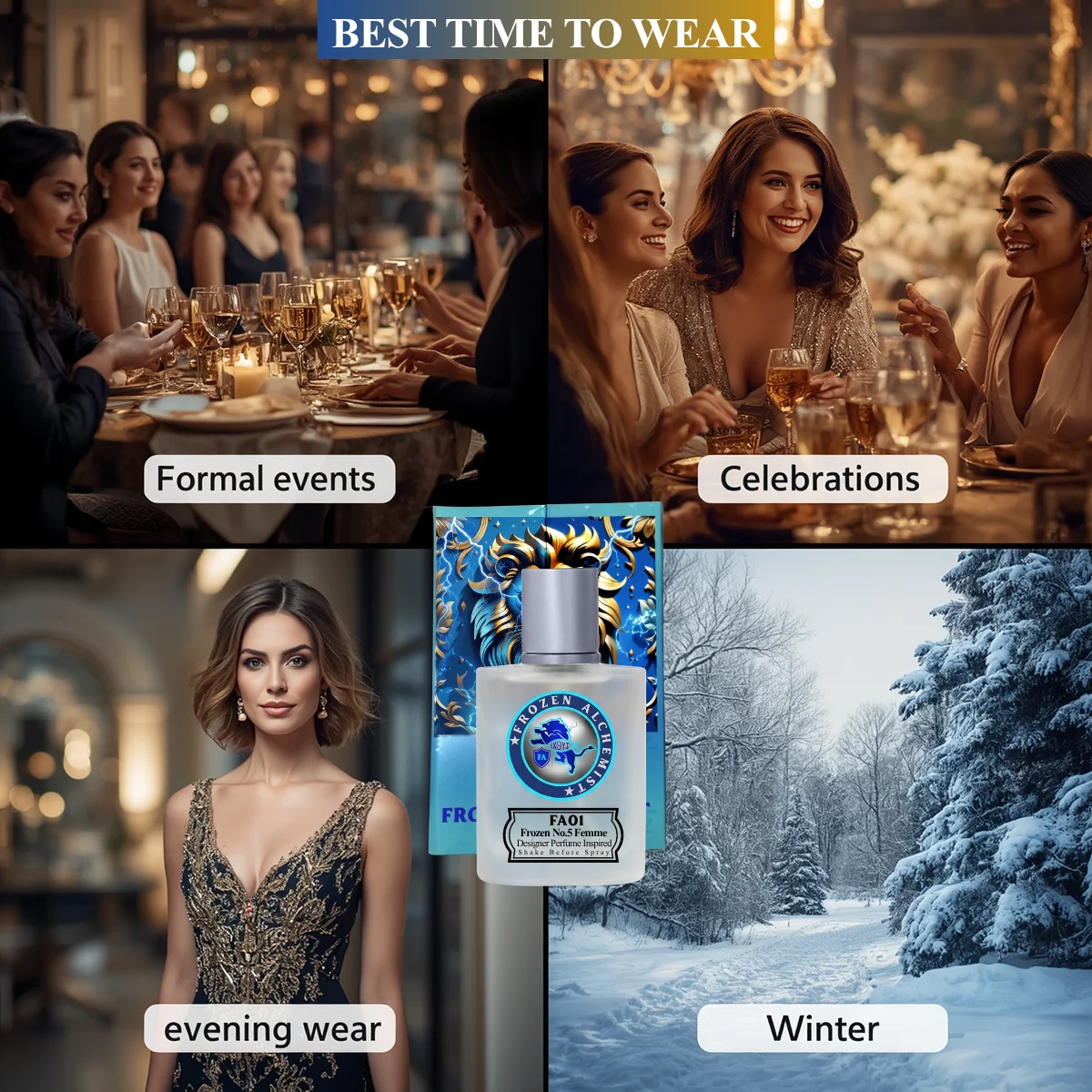 Frozen No.5 (FA01) EDP 100ml for Women by Frozen Alchemist | Floral Aldehydic Fragrance | Jasmine, Rose, Ylang-Ylang & Vanilla Notes | Long Lasting Eau De Parfum - Image 6